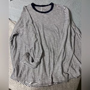 Aerie Navy+white striped long sleeve
